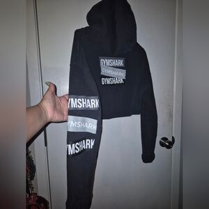 Gymshark Black Cropped Hoodie